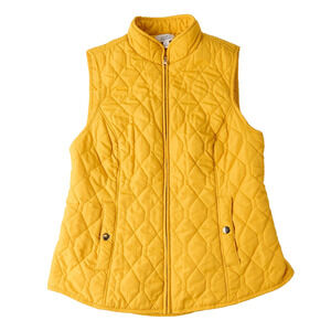 Croft & Barrow Womens Sz XS Quilted Vest Full Zip Equestrian Preppy Outdoors